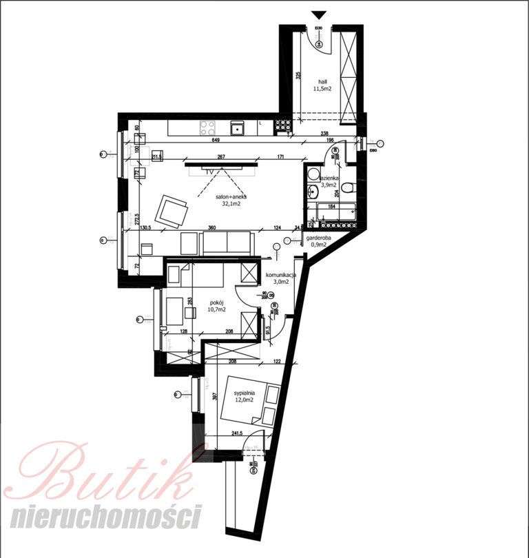 Mieszkanie/biuro 3 pokoje 79m2 Hetmańska 1A-9