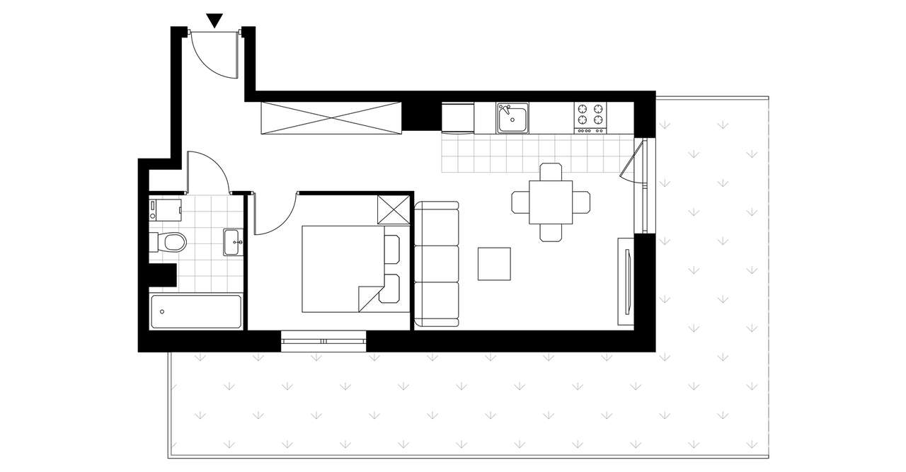2-pokojowe mieszkanie 37m2 + ogródek Bez Prowizji - Pełny obrazek: 3/8