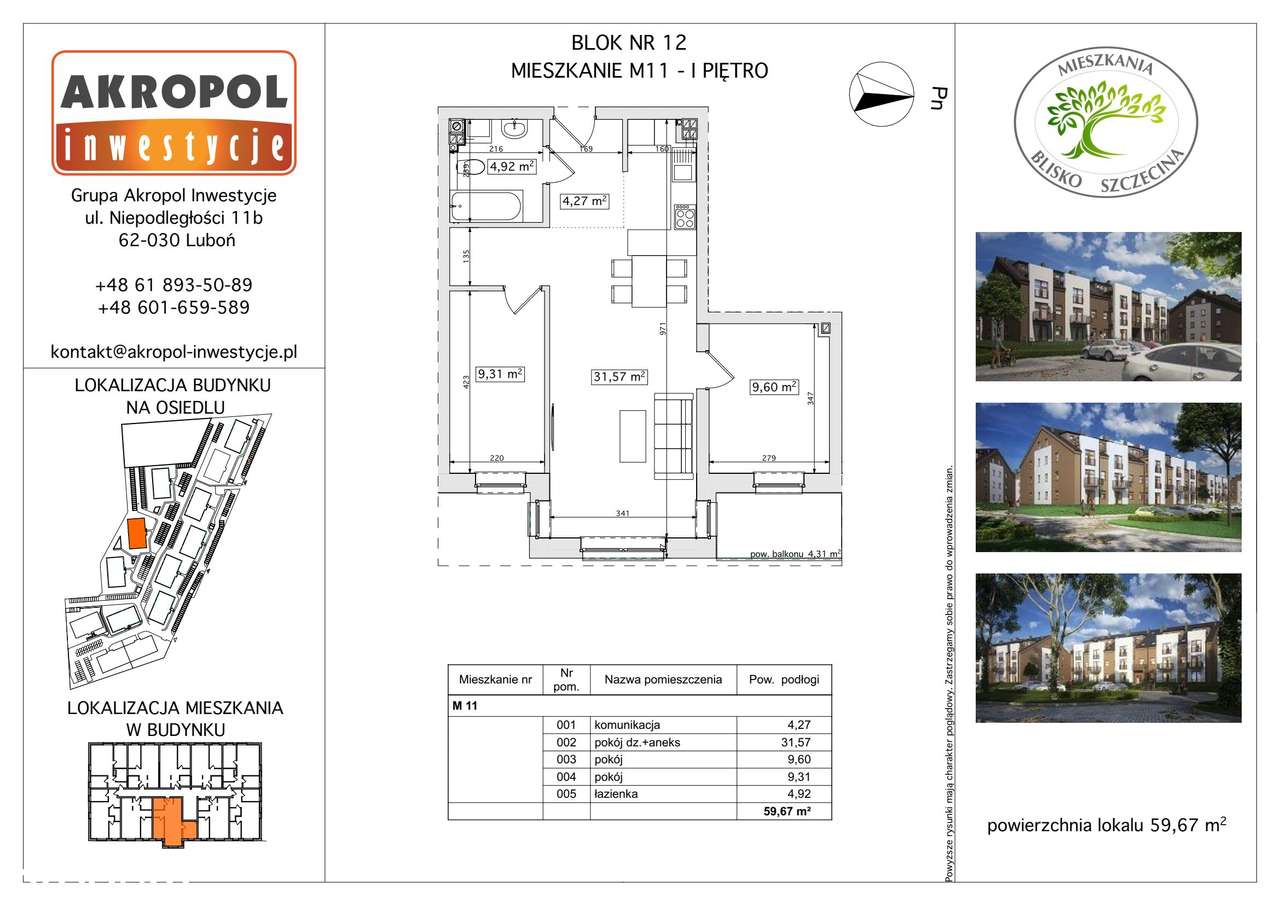 Skarbimierzyce | mieszkanie 3-pok. | B12-M11 - Pełny obrazek: 2/6