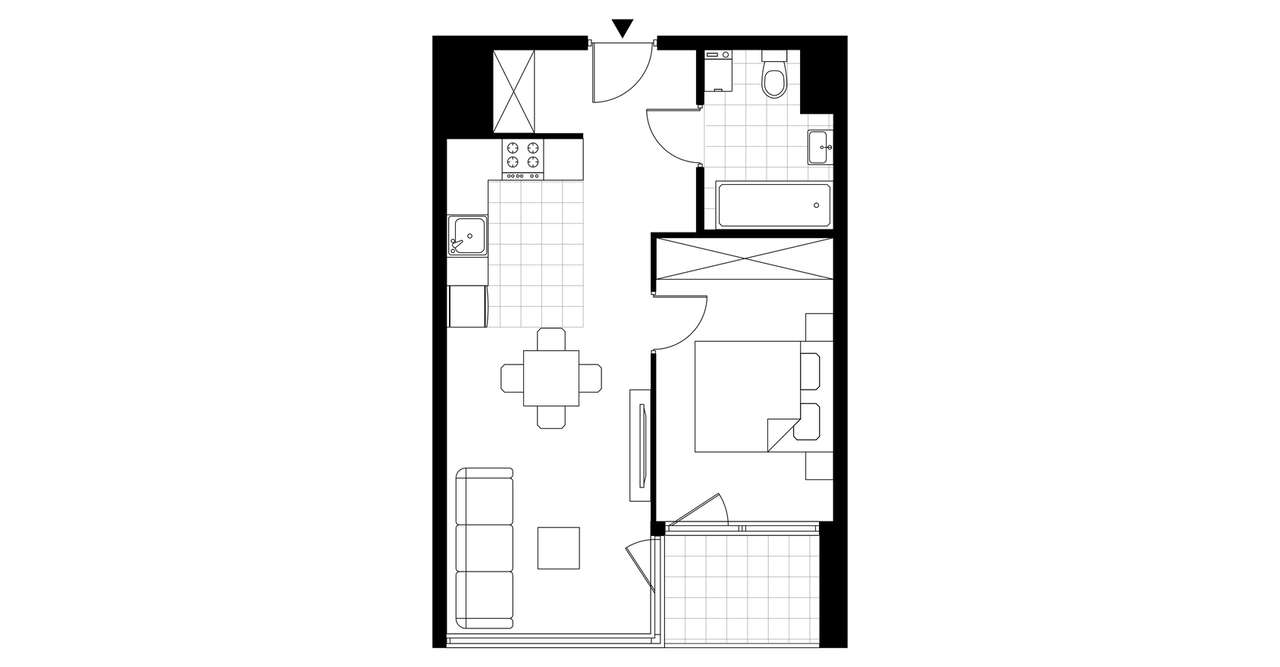 2-pokojowe mieszkanie 42m2 + loggia - Pełny obrazek: 5/10