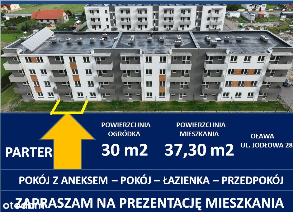 Mieszkanie z ogródkiem Oława-parter-37,30m2-GOTOWE