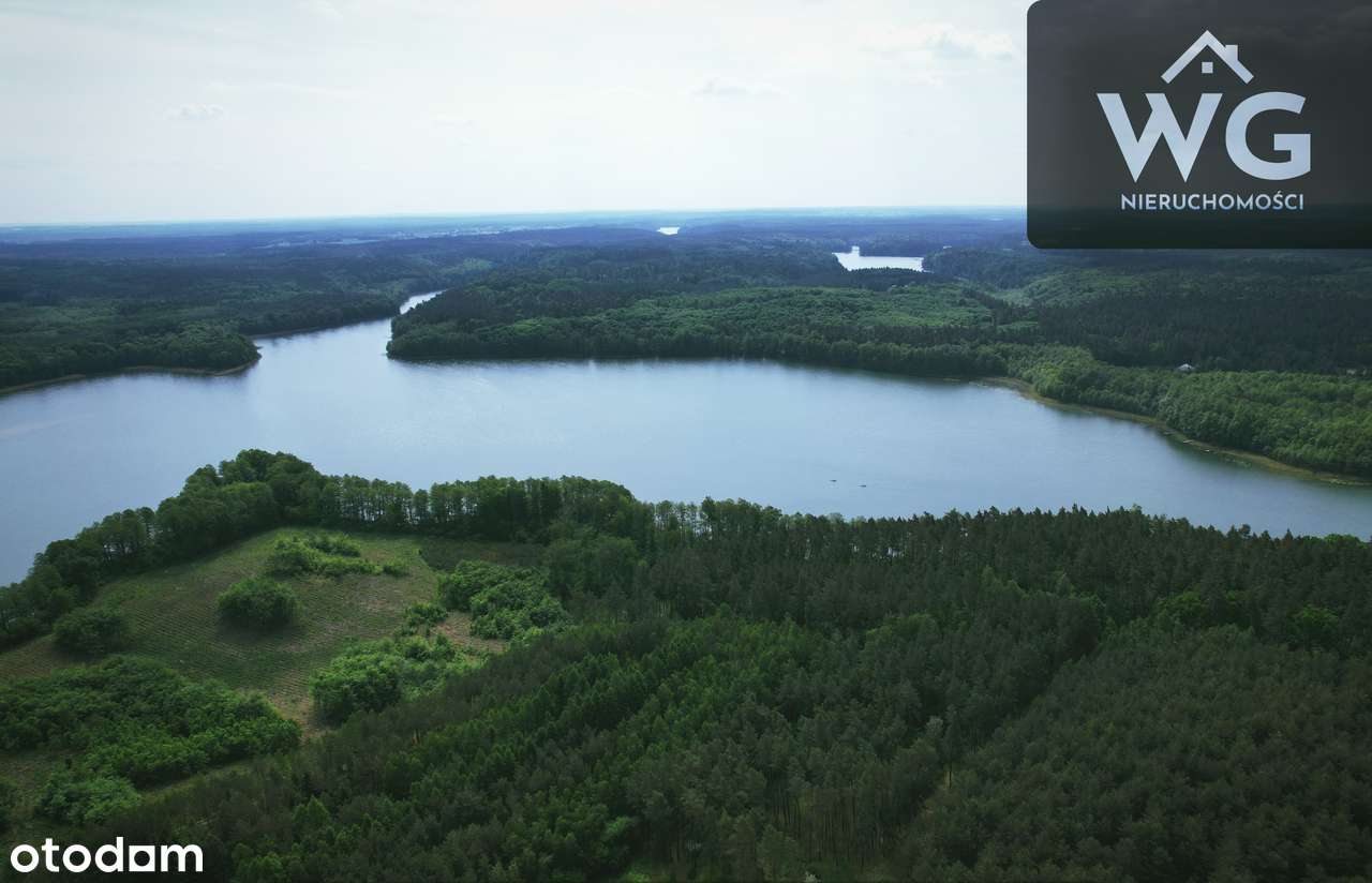 Wyjątkowa działka nad jeziorem – zjawiskowy widok, cisza i las!-5