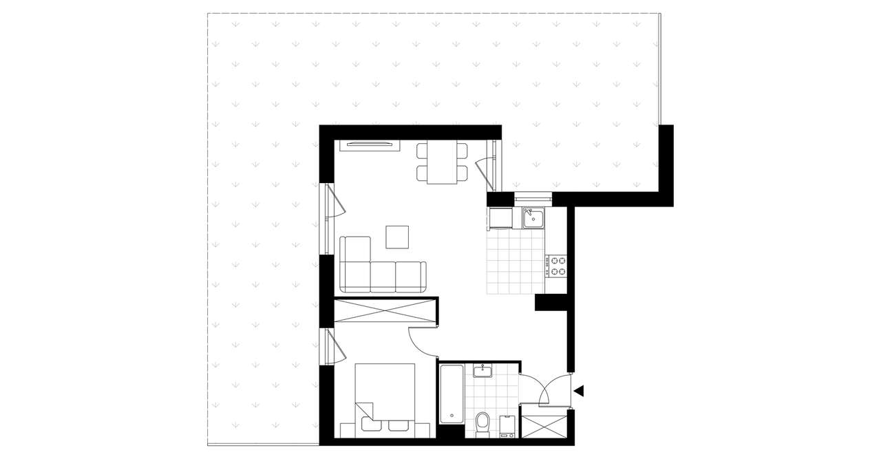 2-pokojowe mieszkanie 43m2 + ogródek Bez Prowizji - Pełny obrazek: 3/7