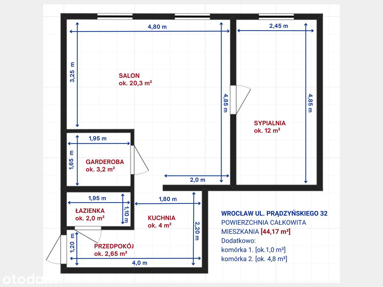 REZERWACJA 44 m²/dwa pokoje/centrum/do wprowadzenia-14