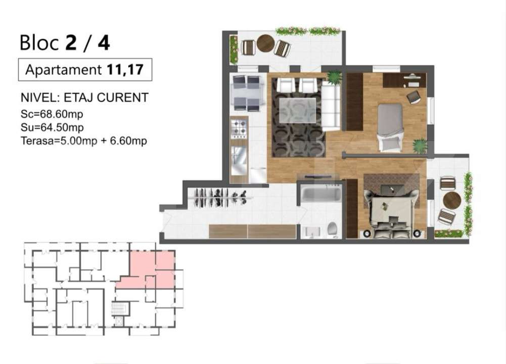 Apartament modern de 3 camere, bloc nou, zona Zavoaie Kaufland Sud — fotografia 1