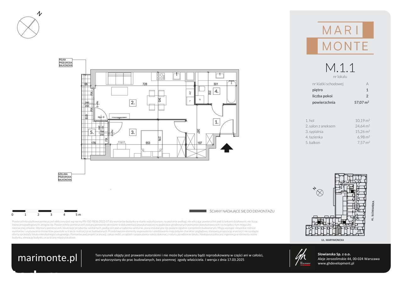 2-pokojowe mieszkanie 57m2 + balkon - Pełny obrazek: 2/9