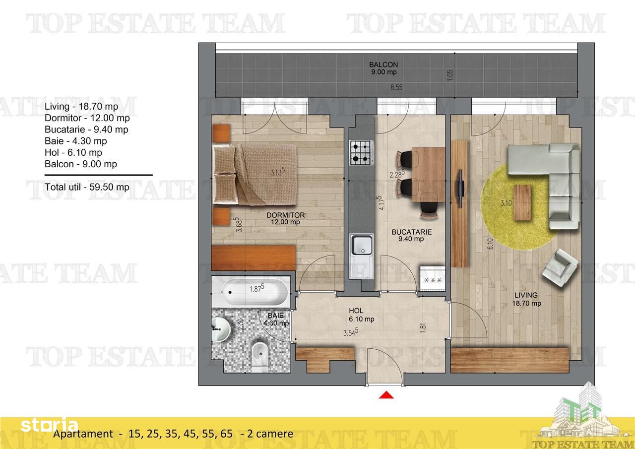 Apartament 2 camere de vanzare in Popesti Leordeni langa Metrou