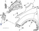 Opel Mokka Buick Encore 12-16 Mocowanie wspornik lewy błotnika przedniego - 3