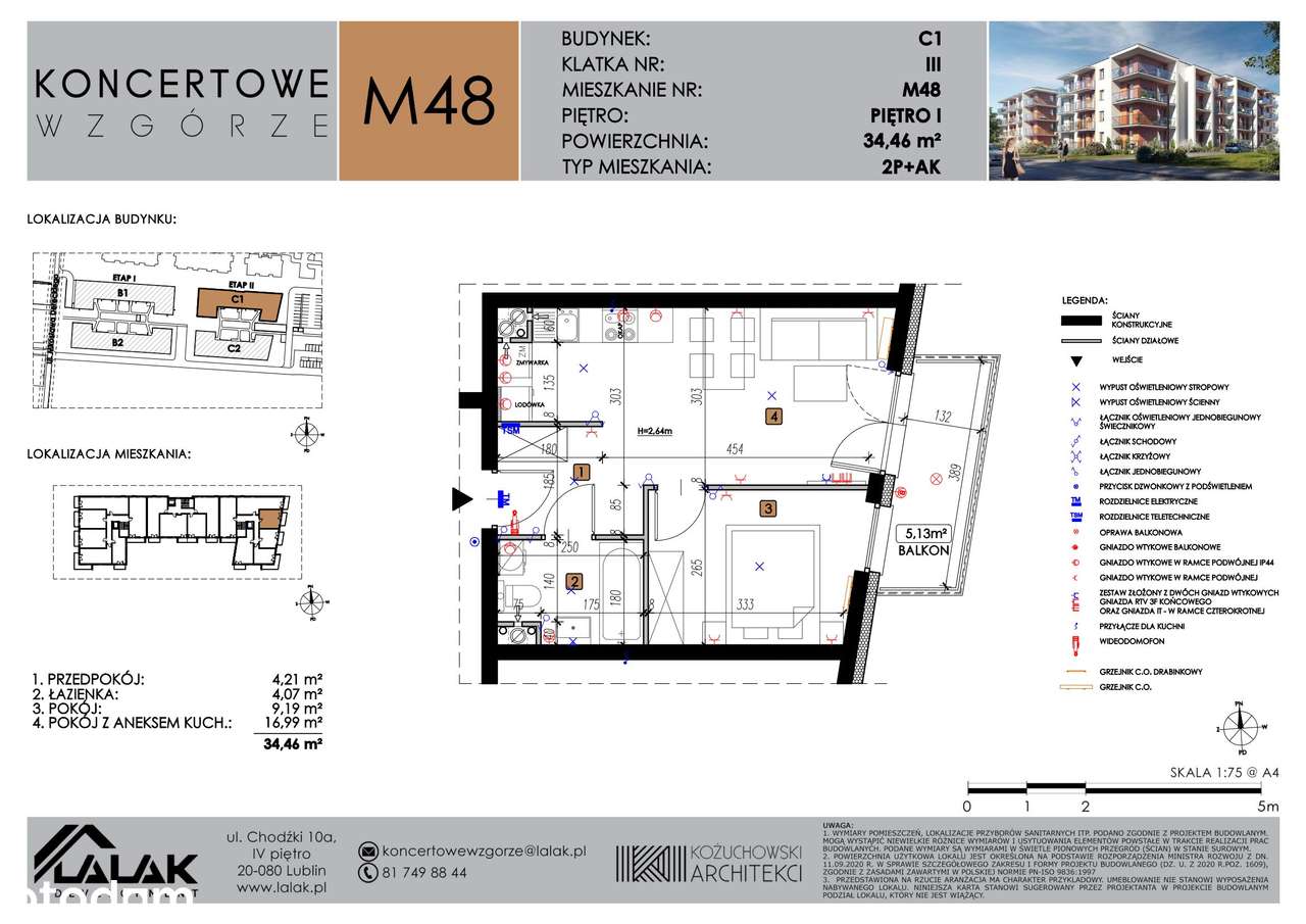 2-pokojowe mieszkanie 34m2 + balkon Bezpośrednio - Pełny obrazek: 2/7