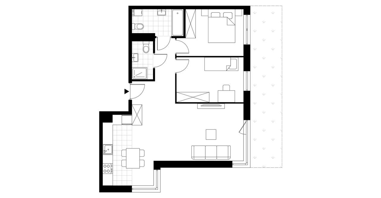 3-pokojowe mieszkanie 68m2 + ogródek Bezpośrednio - Pełny obrazek: 3/8