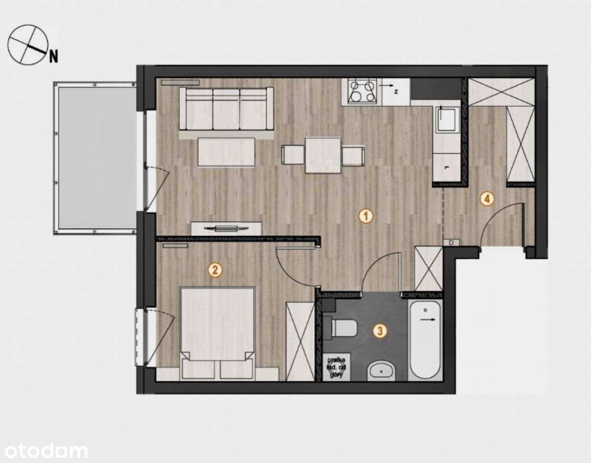 Radogoszcz wschód - klucze dziś - 2 pokoje z garde - Pełny obrazek: 4/18