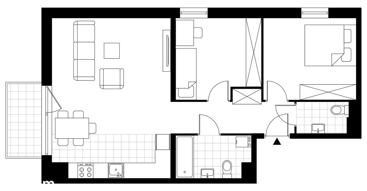 3-pokojowe mieszkanie 62m2 + balkon - Pełny obrazek: 3/8
