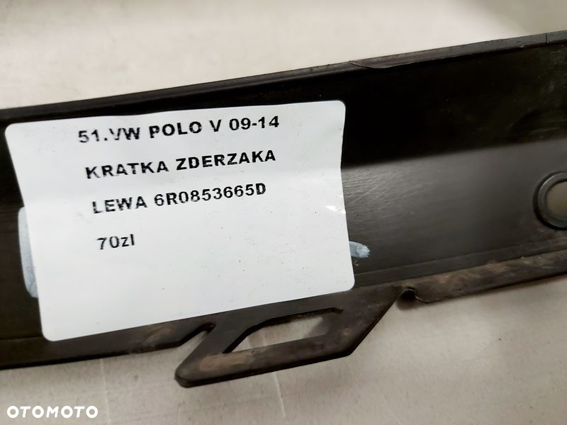 VOLKSWAGEN POLO V 6R 5 KRATKA ZDERZAKA LEWA PRZÓD 6R0853665D - 8