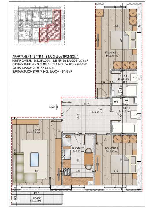 3 Camere Ideal Familie -Bloc Intim