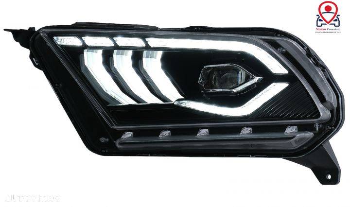 Faruri Full LED compatibil cu Ford Mustang V (2010-2014) cu Semnal Dinamic Secvential Tuning Ford M - 2