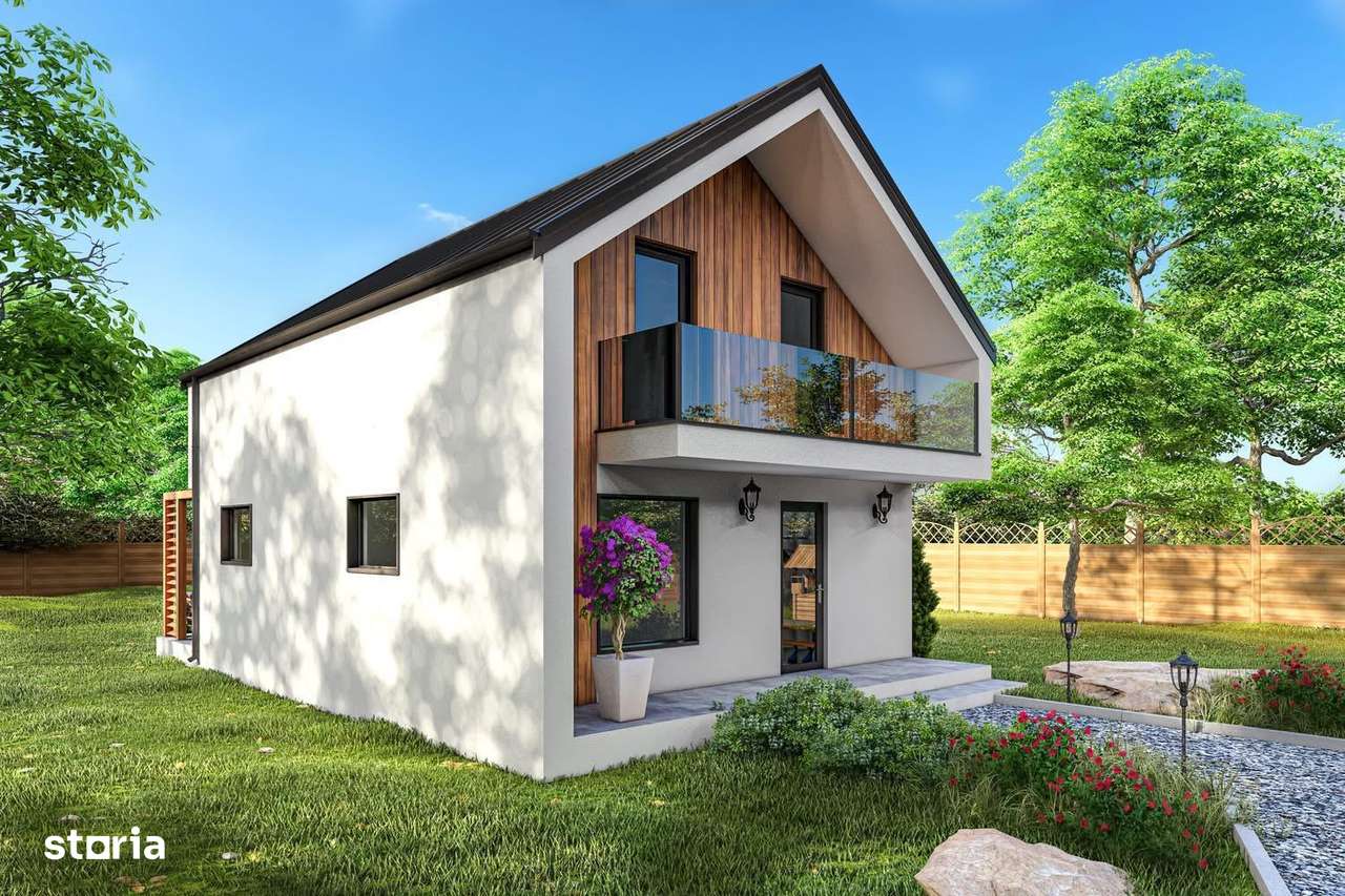 Casa individuala P+M - 4 camere - 2 bai - teren 324mp - Imagine principală: 2/3