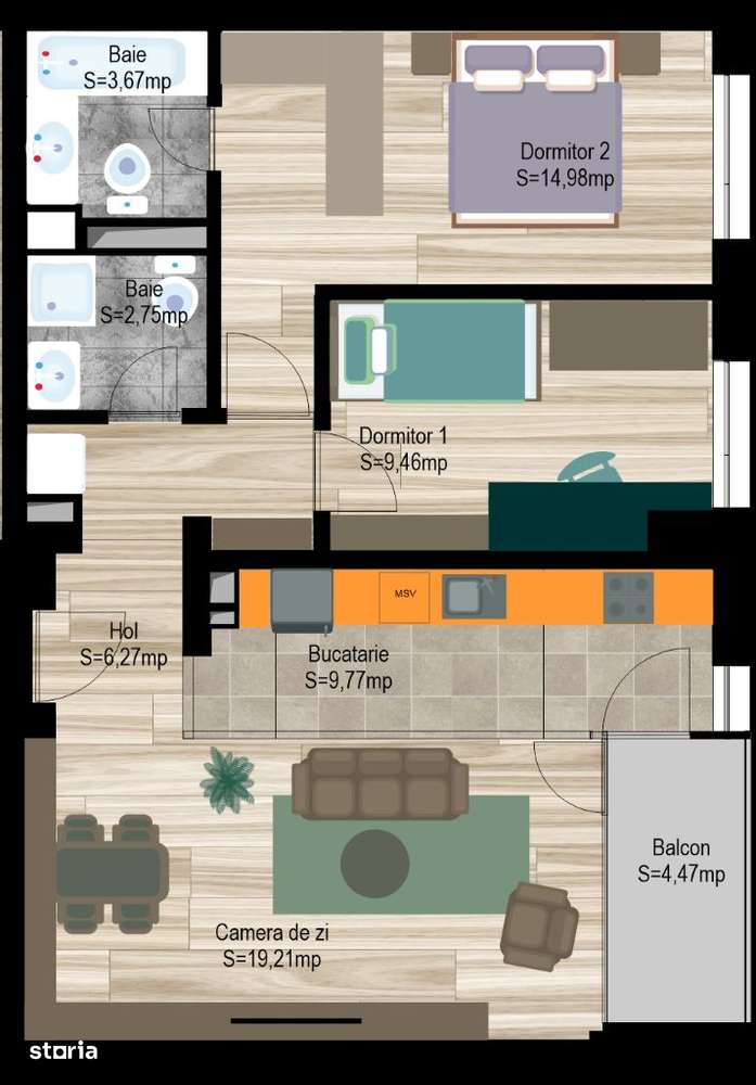 Apartament cu 3 camere și vedere spectaculoasă către promenadă - Imagine principală: 3/8