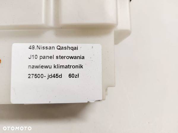 NISSAN QASHQAI J10 PANEL STEROWANIA NAWIEWU KLIMATRONIK 27500-JD45D - 6