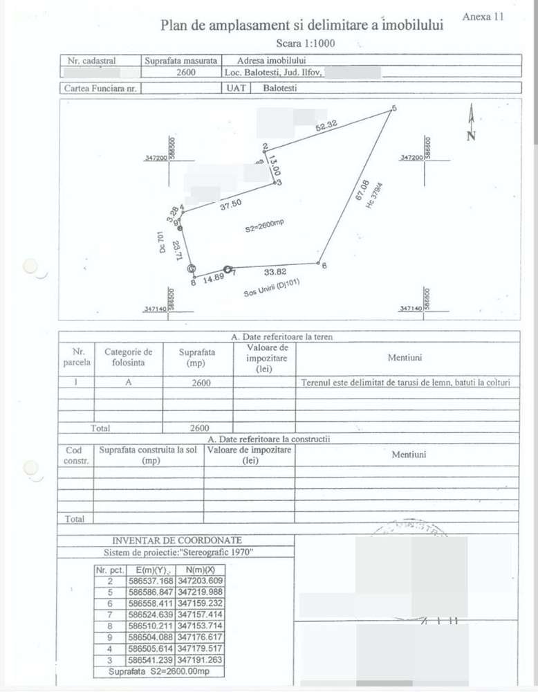Teren Intravilan Balotesti 2600 MP/ Sos. Unirii deschidere 50 ML-7