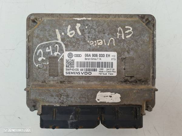 CENTRALINA ECU MOTOR AUDI A3 8P 1.6i 8V 102CV BSE 5WP40435 06A906033EH SIEMENS VW VOLKSWAGEN GOLF V PASSAT 5 MK5 SEAT ALTEA LEON SKODA OCTAVIA - 1