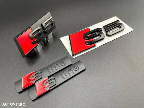 Set embleme Premium Audi S5 Negru / Roșu - 2