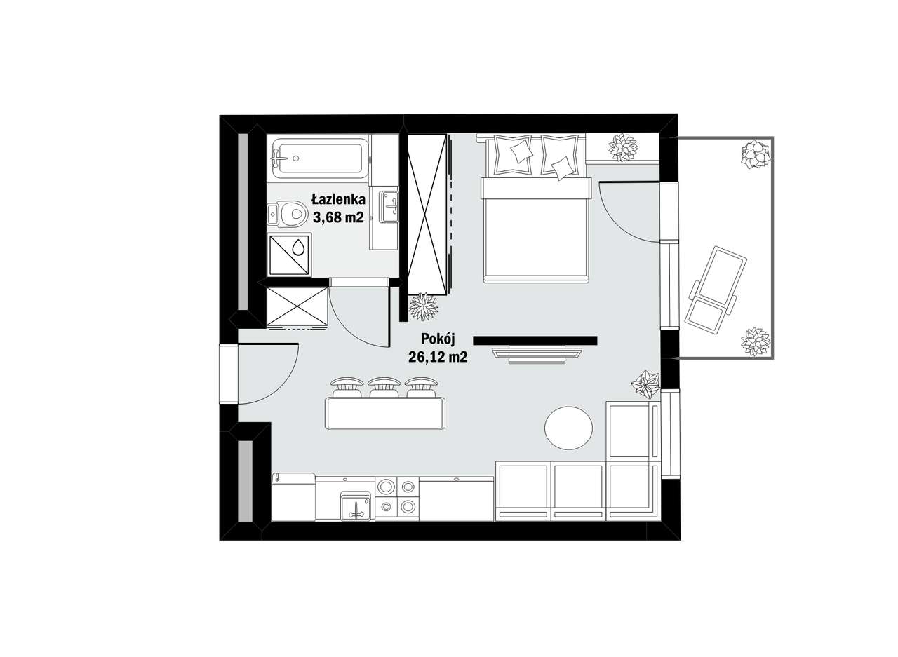 OSTATNIE mieszkanie do wykończenia | MORZYCZAŃSKA | 29,8 m2 | 2 piętro - Pełny obrazek: 4/4