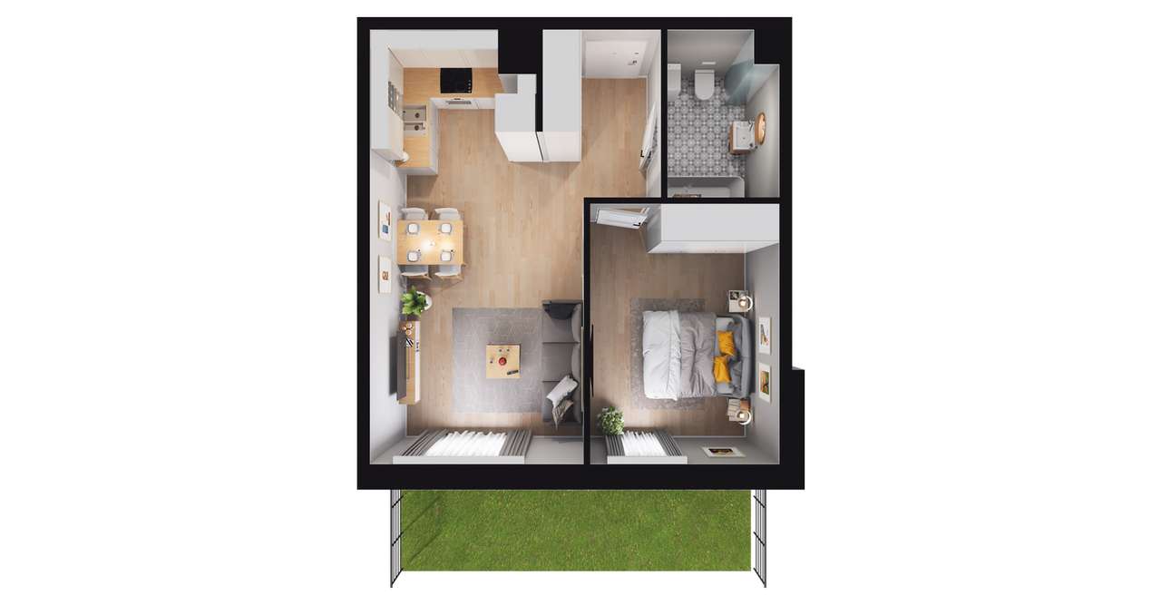 2-pokojowe mieszkanie 41m2 Bezpośrednio - Pełny obrazek: 3/9