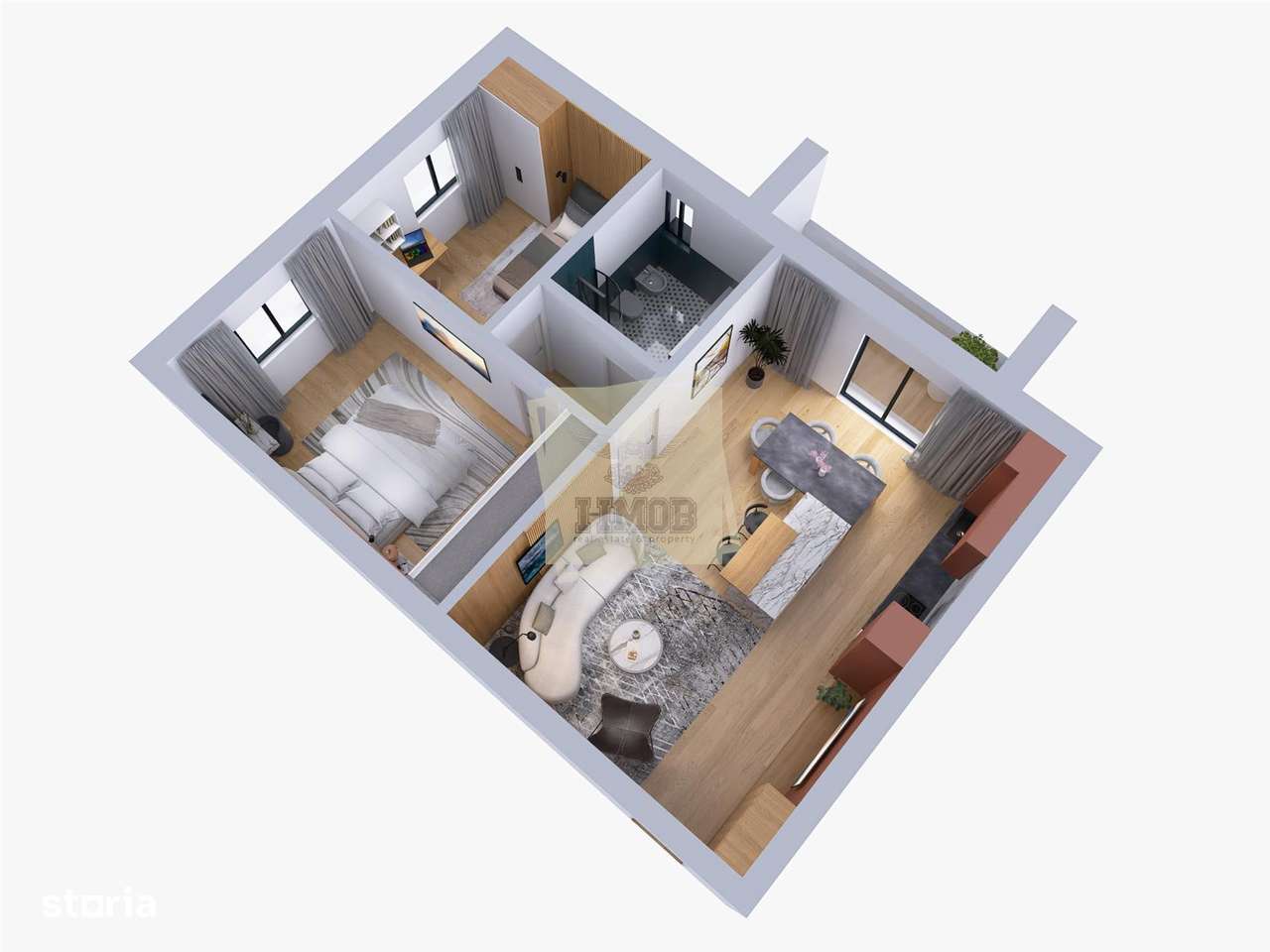 Apartament 3 camere etajul 1 in bloc cu lift si parcare in Gusterita-3