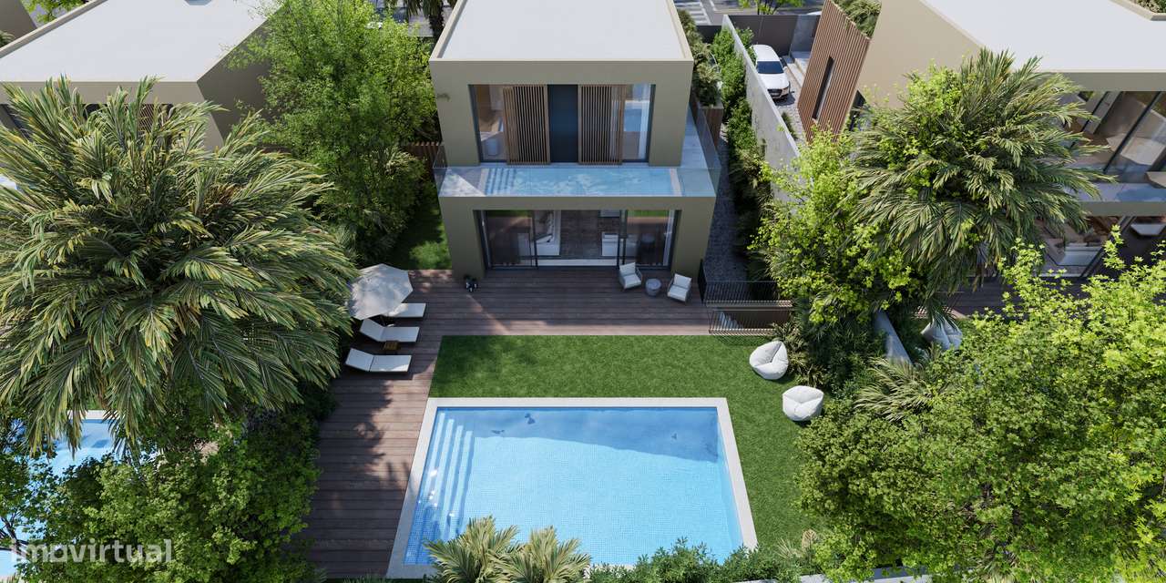 Moradia T4 com piscina, garagem e vista jardim e serra-38