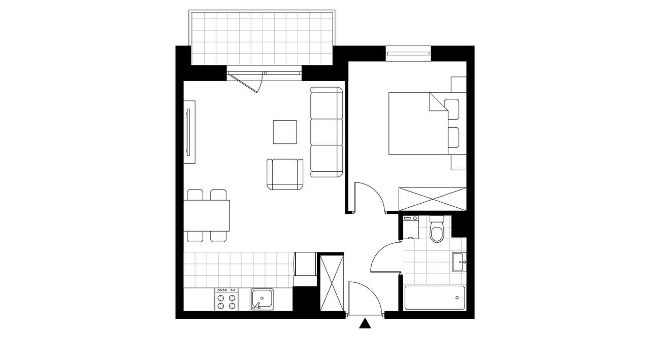 2-pokojowe mieszkanie 44m2 + balkon Bez Prowizji - Pełny obrazek: 2/7