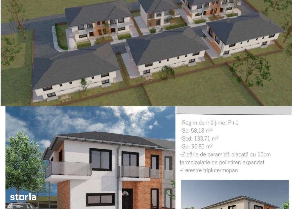 Duplex 100 mp utili, teren 200mp, ansamblu privat, Floresti - Imagine principală: 4/7