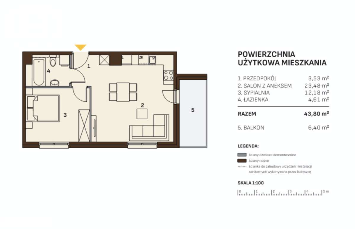 Gotowe 2 pokoje | 43,8 m² | balkon | Kraków-8