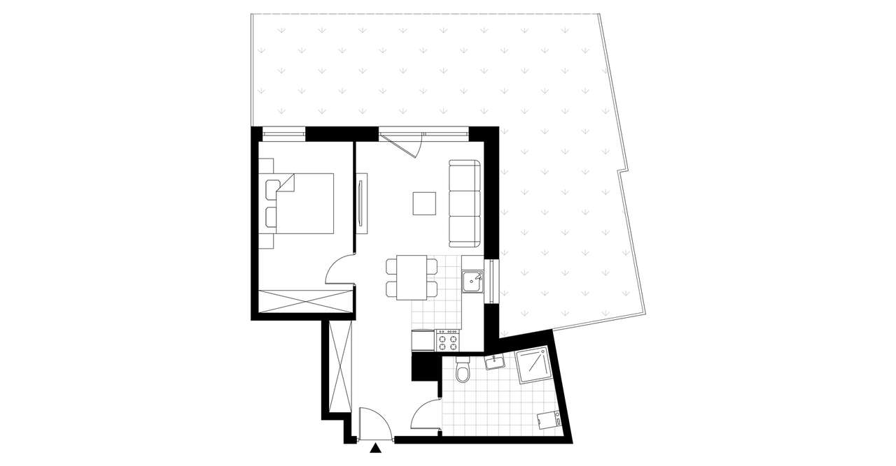 2-pokojowe mieszkanie 45m2 + ogródek - Pełny obrazek: 4/9