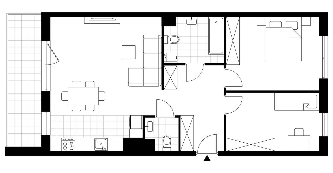 3-pokojowe mieszkanie 69m2 + loggia - Pełny obrazek: 3/8