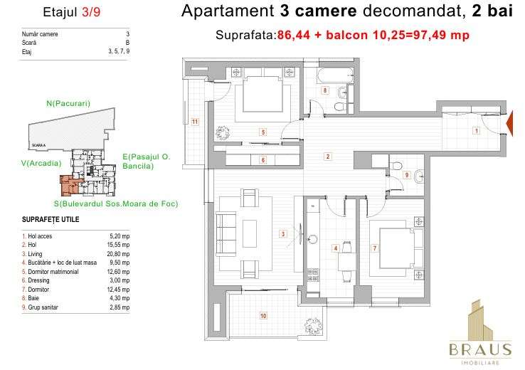 Apartamente de prestigiu, finisate impecabil descoperă Braus Residence - Imagine principală: 4/10
