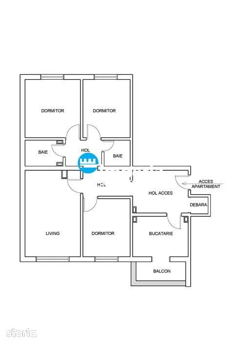 Apartament 4 camere, decomandat, de vanzare, zona Dacia
