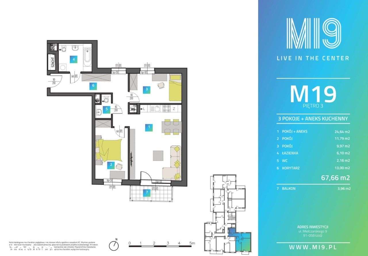 Mieszkanie 3 pokojowe - 67,66 mkw.-0