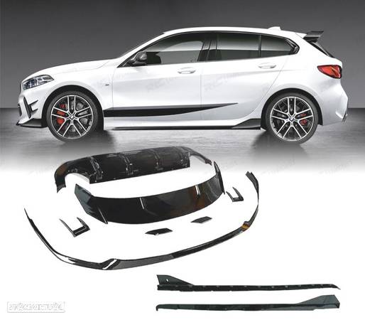 KIT PARA BMW F40 19- LOOK M TECH PRETO BRILHANTE - 1