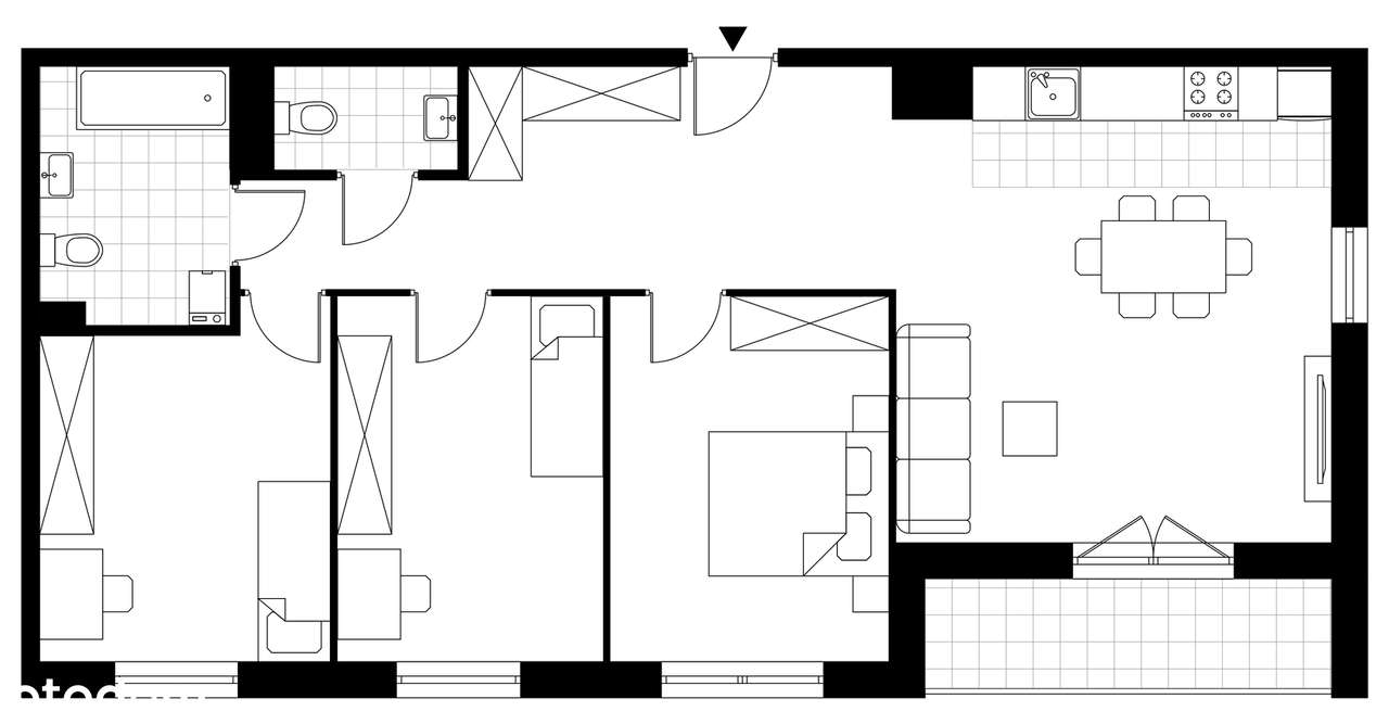 4-pokojowe mieszkanie 88m2 + loggia - Pełny obrazek: 3/8