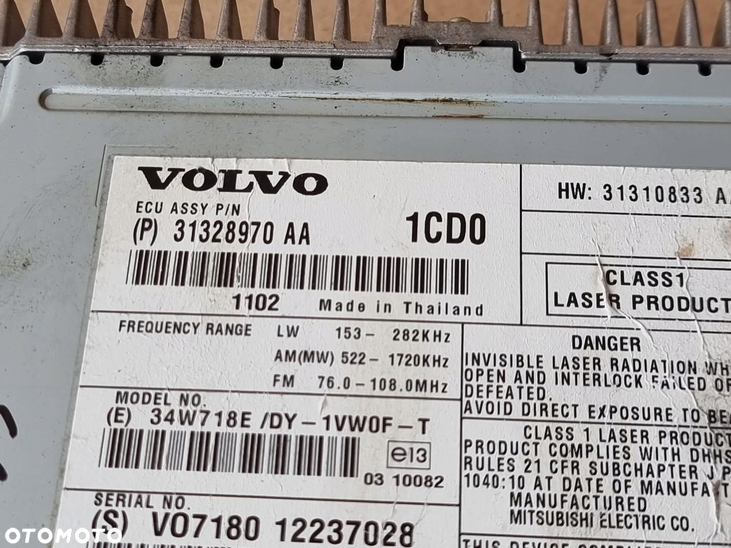 Radio Czytnik CD Volvo V60 S60 II 2010-2017 - 2
