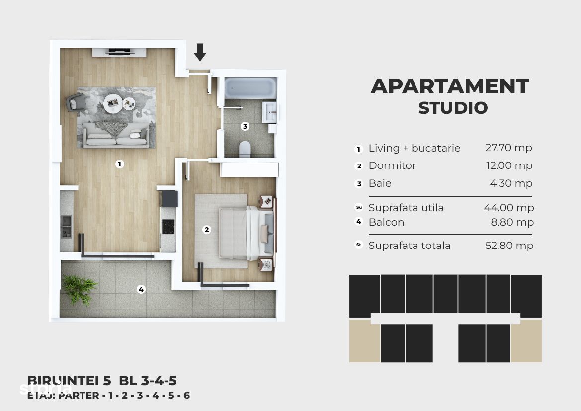 Studio spatios 51mp, Metrou Berceni (10-12min)