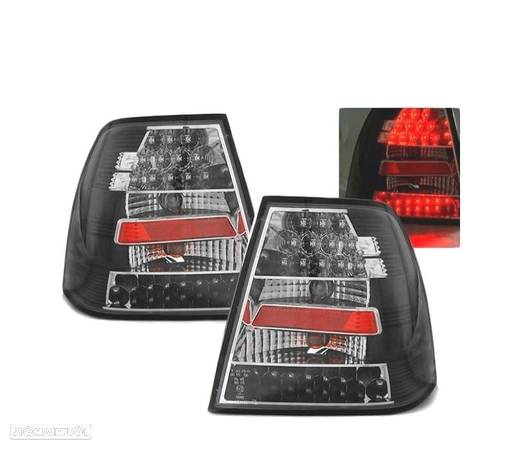 FAROLINS TRASEIROS LED PARA VOLKSWAGEN VW BORA 98-05 BLACK PRETO - 1