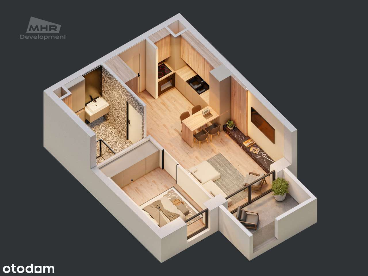 Nowoczesny apartament z 5 m2 balkonem - jezioro! - Pełny obrazek: 4/16