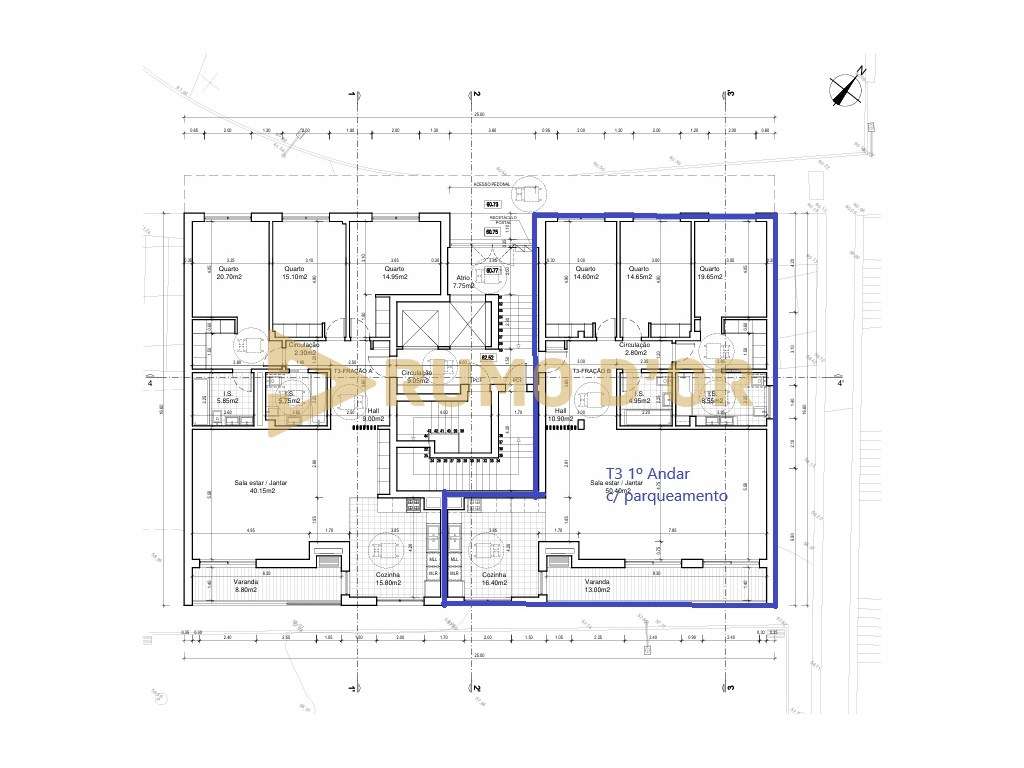 Apartamento T3 c/ varanda e parqueamento - Grande imagem: 4/4
