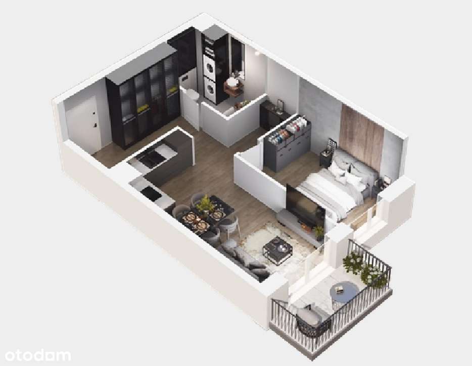 Nowoczesne 2-pokojowe mieszkanie z balkonem w Krakowie-0