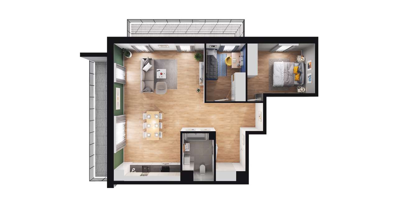Osiedle Dębowy Park | mieszkanie 3-pok. | H26 - Pełny obrazek: 3/9
