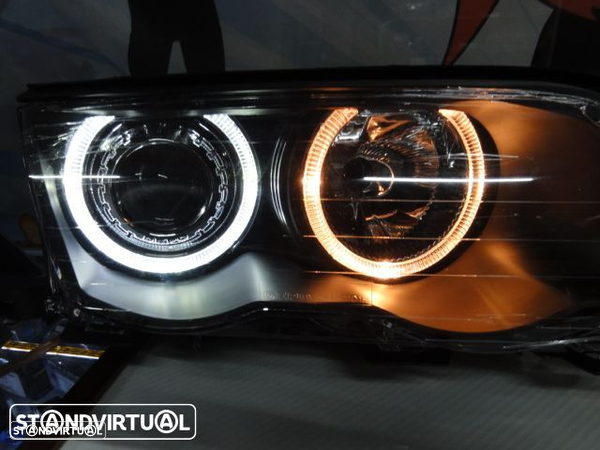 Farois angel eyes BMW E46 4 portas / limosine 98-01 fundo preto (material novo) - 15