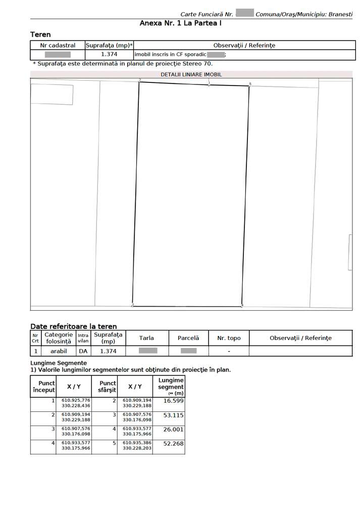 Islaz - Branesti - teren 1374mp - canalizare - gaze - curent - asfalt-1