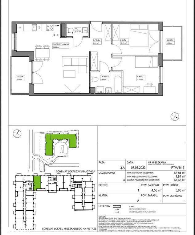 Piękne mieszkanie 3pokojowe z balkonem i loggią w-10