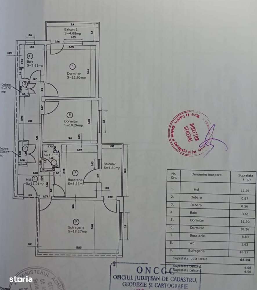 COMISION 0 Ap. 3 camere, decomandat, 75,5 mp. utili, Et.3, Central-8